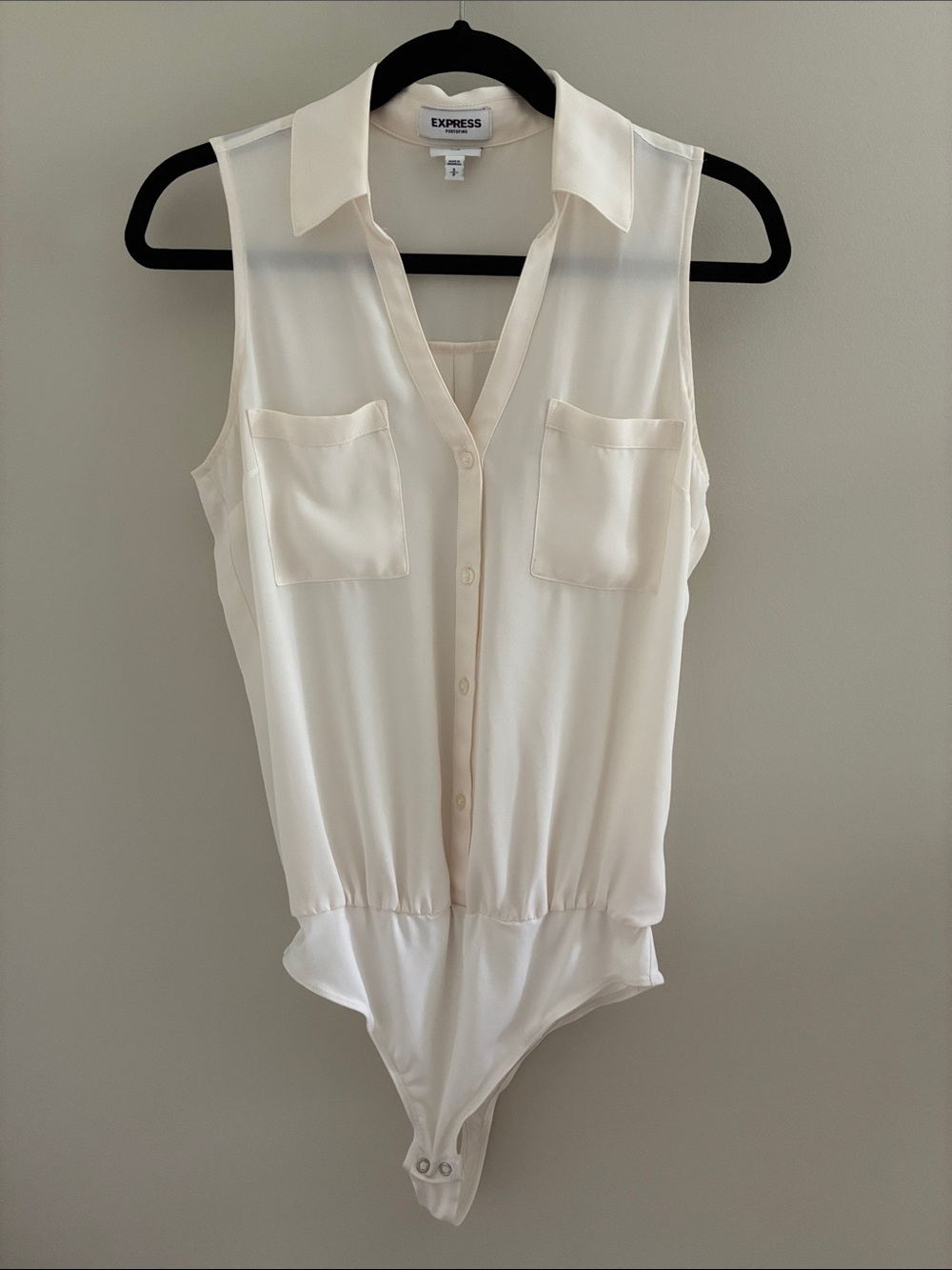 Express Sleeveless Button Down Bodysuit